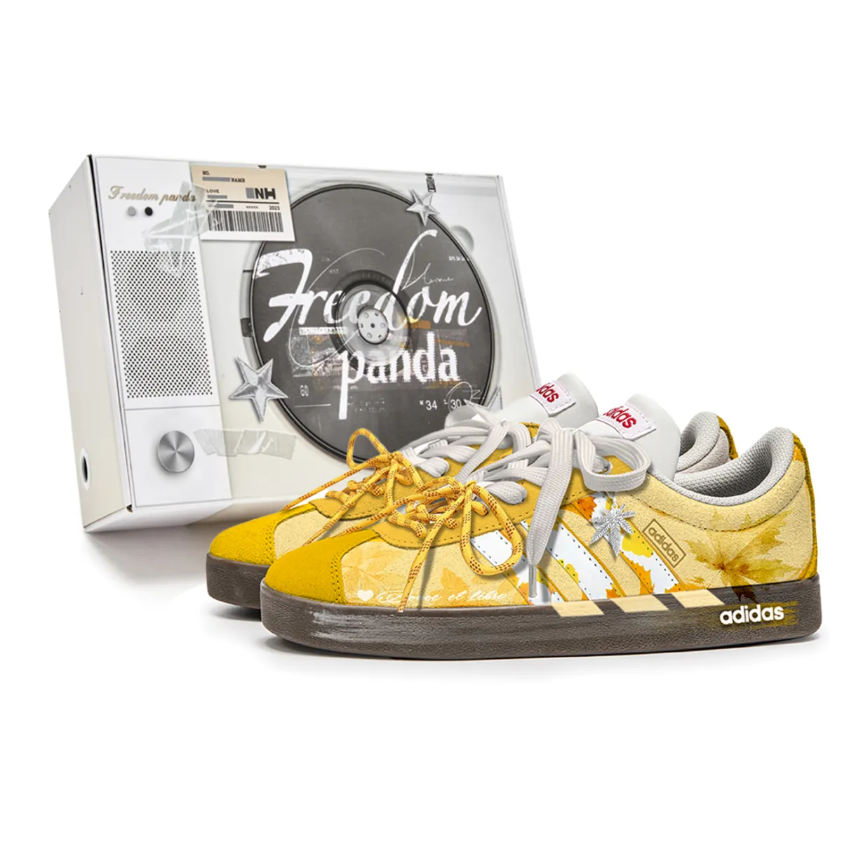 Adidas VL COURT 2.0 Freedom Panda, Box, Maple Leaf Slip Resistant And Breathable Slip Resistant And Breathable Low top