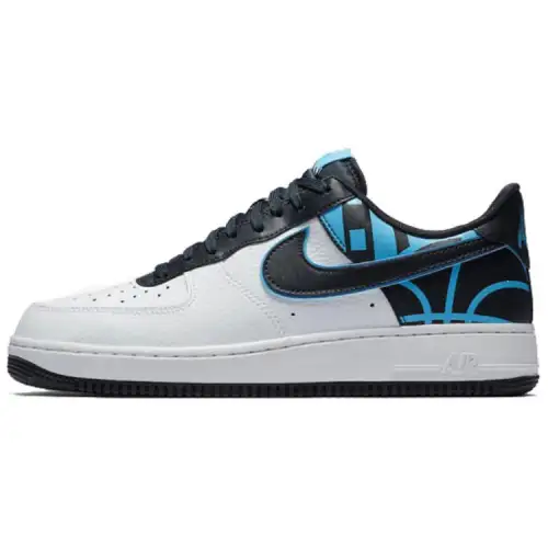 Nike Air Force 1 07 Air Force 1 Fashionable Non-slip Lightweight Low-top Sneakers Men's Black Blue White