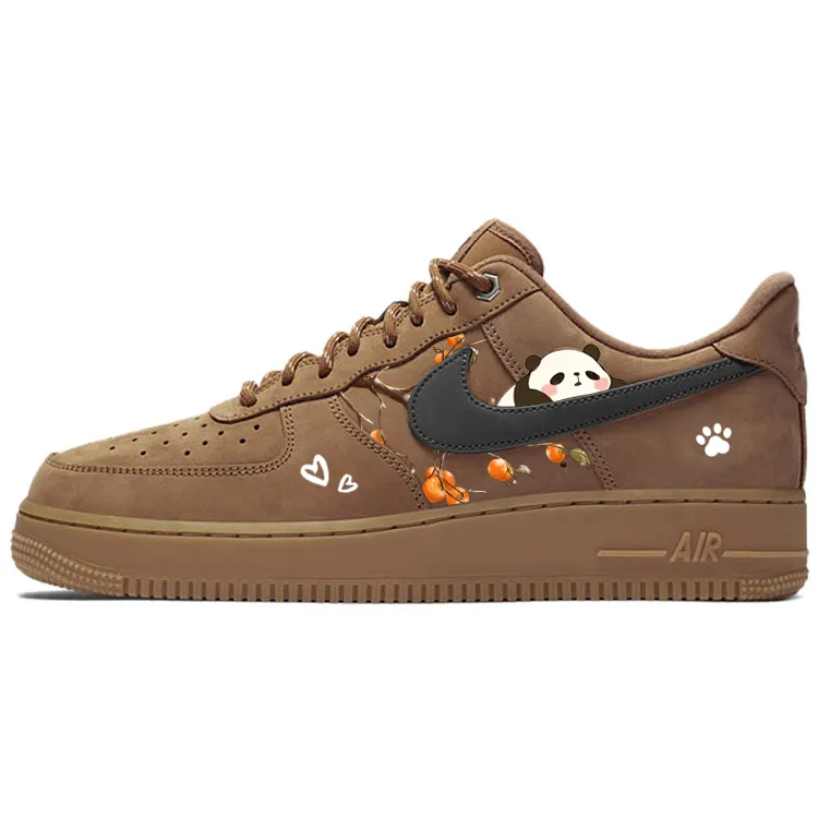 Nike Air Force 1 Slip Resistant Cushioning Low top Skateboard Shoes Unisex Brown