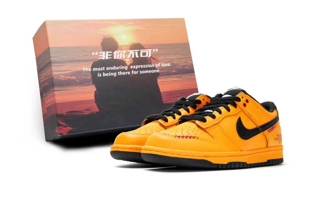 Nike Dunk Abrasion Resistant Abrasion Resistant Low top Skateboard Shoes Unisex Yellow Black