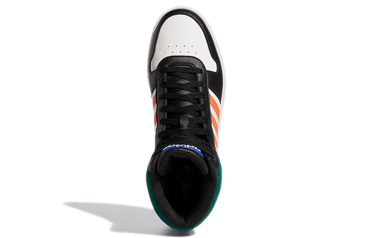Мужские кроссовки adidas neo Hoops 2.0 Mid (белый / черный / оранжевый) — Белый / чёрный / оранжевый — фото 6