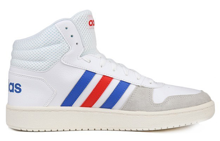 Мужские кроссовки adidas neo Hoops 2.0 MID (белый) — Белый / красный / белый — фото 2