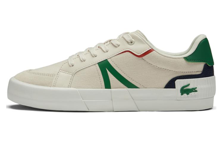Мужские кеды LACOSTE (бело-зеленые)