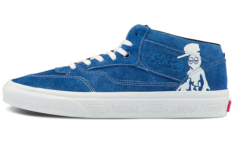 Vans Half Cab 92 Vcu Suede Casual Abrasion Resistant Abrasion Resistant Mid top Skateboard Shoes Unisex Blue