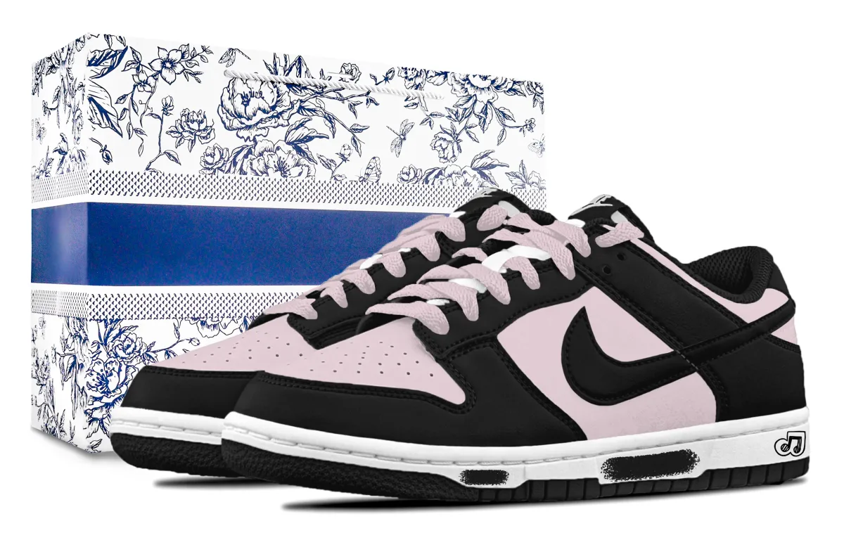 Nike Dunk Box Cushioning, Wear Resistant Low top Skateboard Shoes Unisex Black Pink