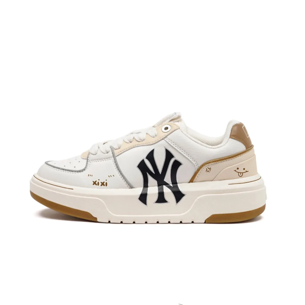 MLB Chunky Liner Milk Coffee Minimalist Style Smiley Face Abrasion Resistant Height Increasing Impact Resistance