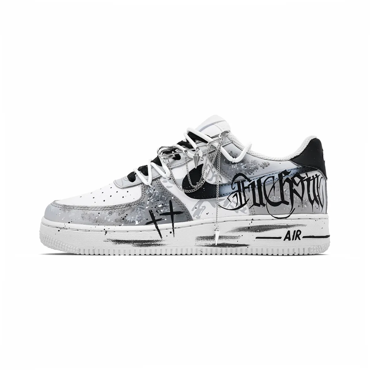 Nike Air Force 1 Dark Night Master Slip Resistant Abrasion Resistant Low top Skateboard Shoes Unisex White