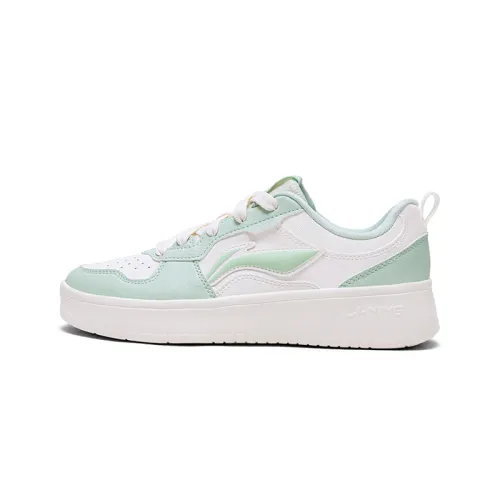 Li Ning First Cloud Low top Skateboard Shoes Women's Beige White Green