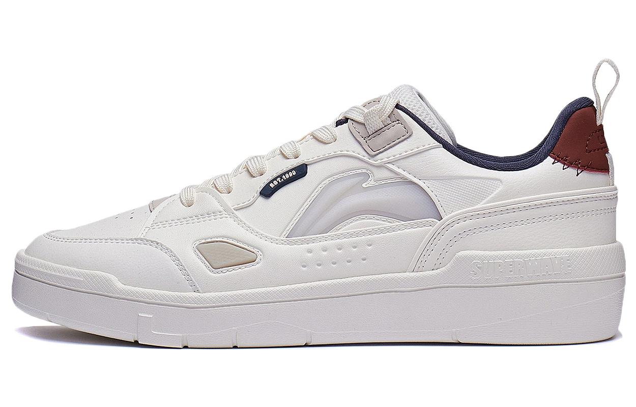 Li Ning Common 80s Wear resistant And Lightweight Low top Skateboard Shoes Men's White