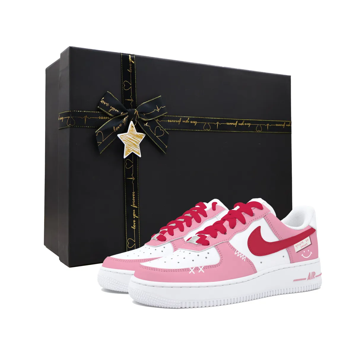 Nike Air Force 1 Slip Resistant Abrasion Resistant Low top Skateboard Shoes Women's Pink