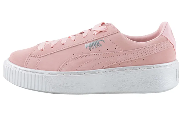 PUMA Suede Platform Satin Pink/White Women's