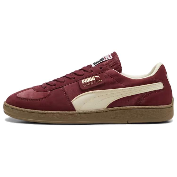 PUMA Superteam Cow Leather Comfortable Abrasion Resistant Low top Skateboard Shoes Unisex Burgundy