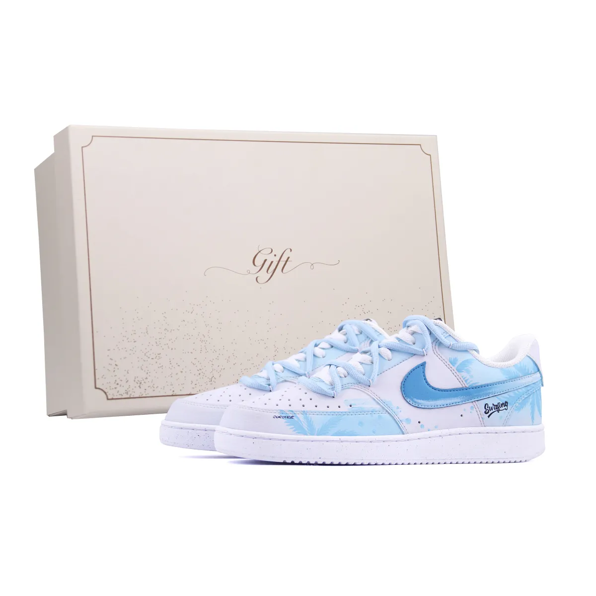 Nike Court Vision 1 Box, Summer Coconut Slip Resistant, Lightweight, And Breathable