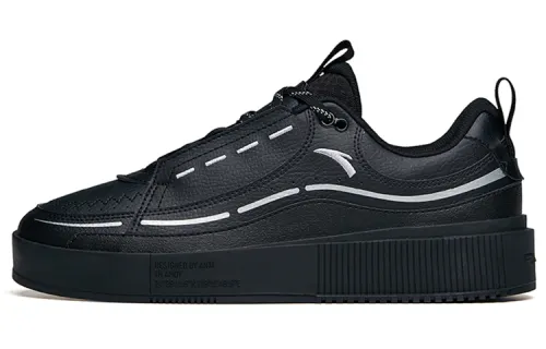 Anta Life Collection Slip Resistant Low top Skateboard Shoes Men's Black Silver