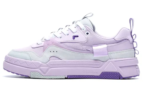 FILA FUSION BANK Abrasion Resistant Low top Skateboard Shoes Women's Purple Gray