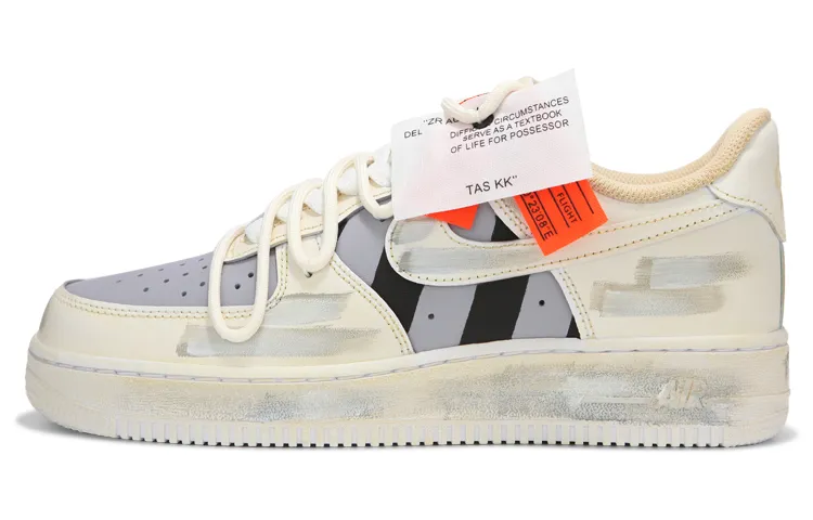 Nike Air Force 1 Low top Skateboard Shoes Men's Ecru Gray