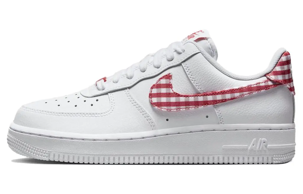 Nike Air Force 1 Low '07 Essential White Mystic Red Gingham Women's