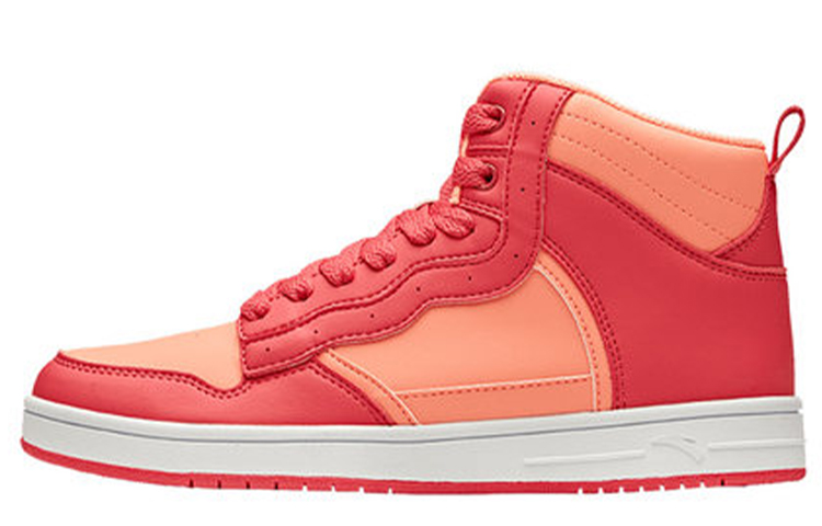 Anta Life Collection Coverage Slip Resistant And Abrasion Resistant High top Skateboard Shoes Women's Orange Red