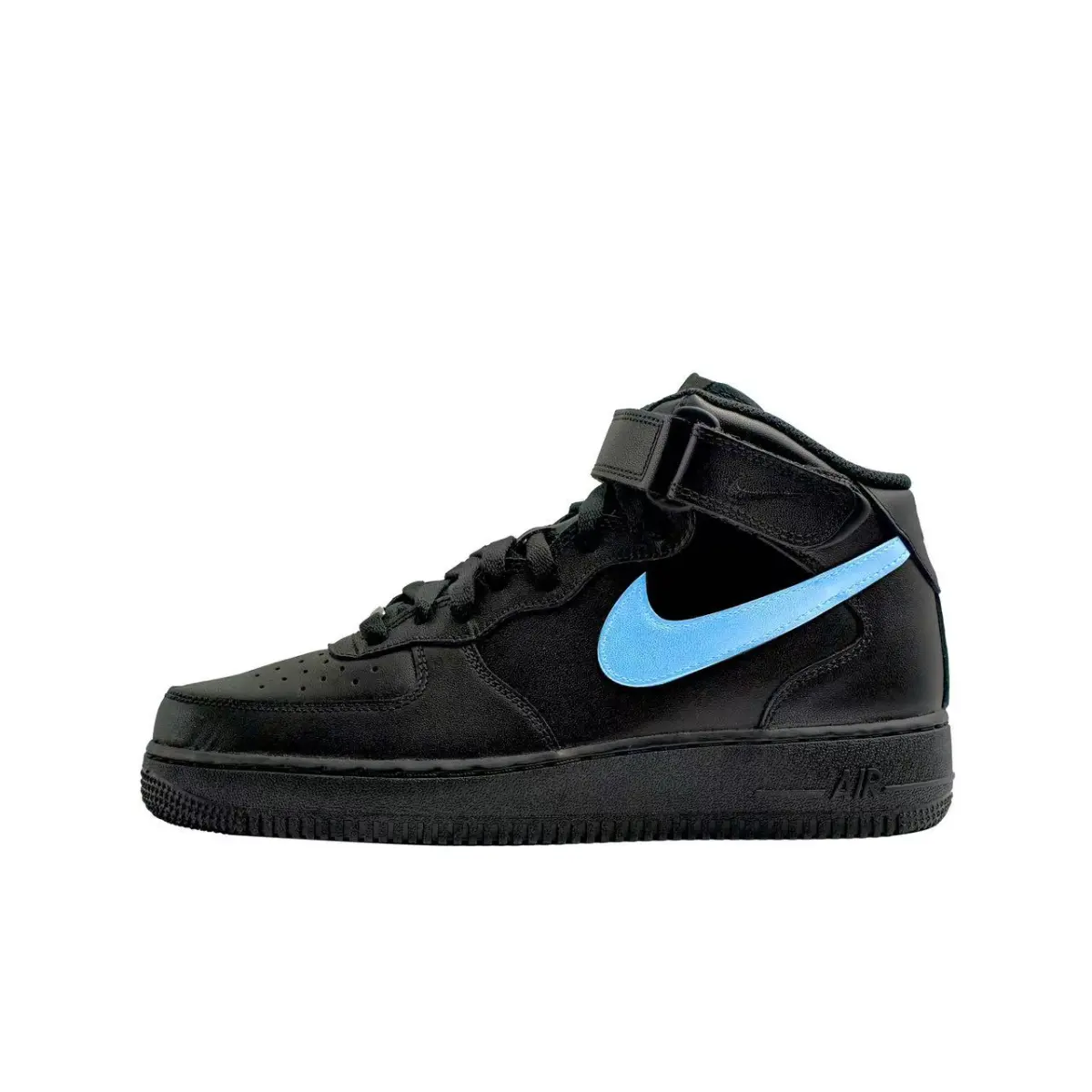 Nike Breathable Height Increasing Mid top Skateboard Shoes Unisex Black Blue