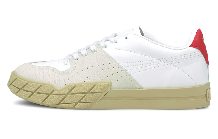 Женские кеды PUMA Eris Reptile (бежево-белые с красным)