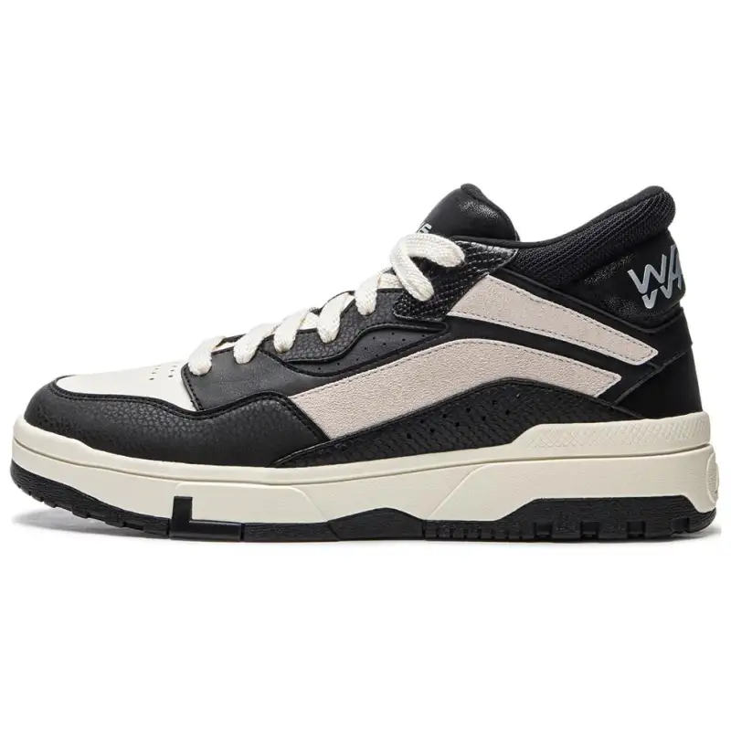 Li Ning Wave MID FLEECE Mid top Skateboard Shoes Men's Black Beige