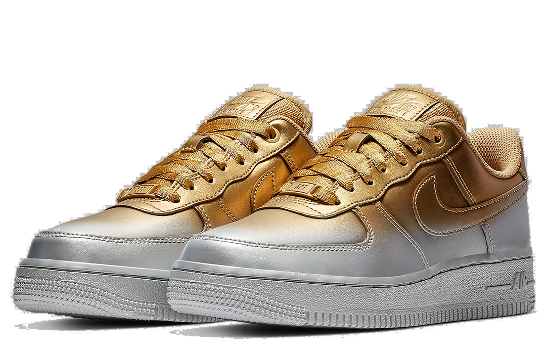 Женские кеды Nike Air Force 1 (золотисто-серебряные) — Золотойсеребристый — фото 3