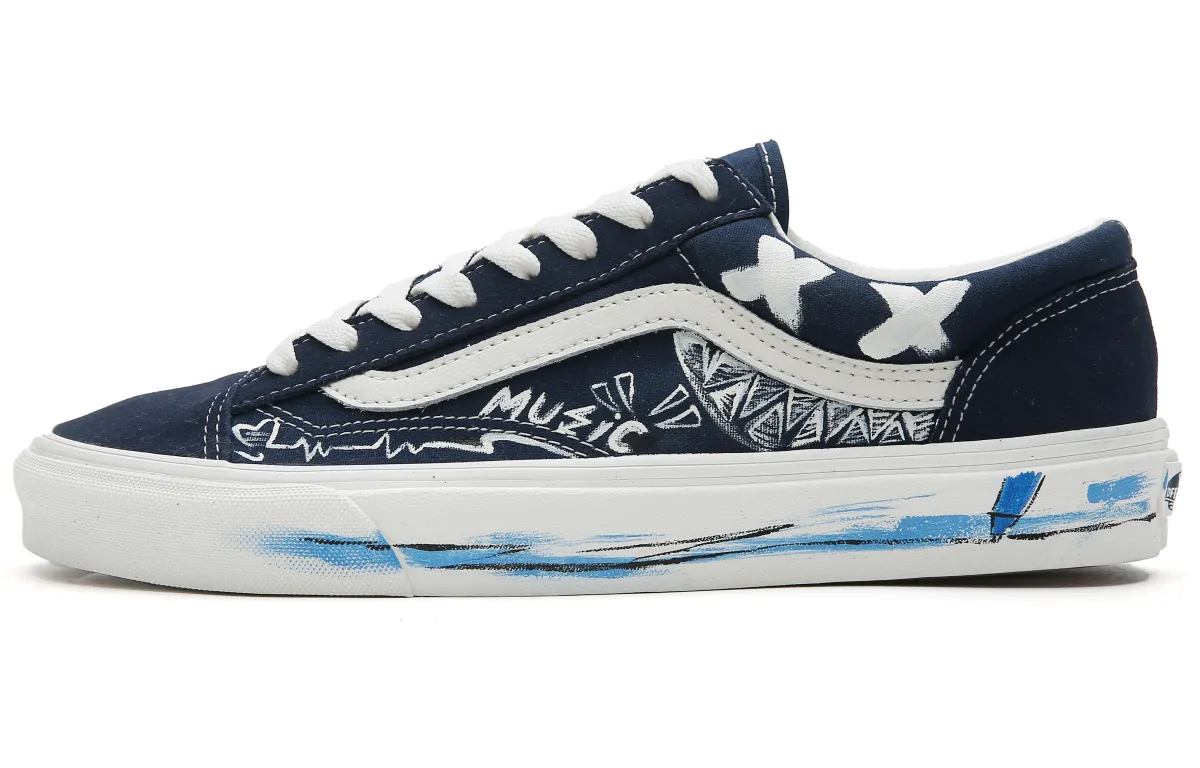 Vans Style 36 Lightweight Breathable Lightweight And Breathable Low top Skateboard Shoes Unisex Blue White