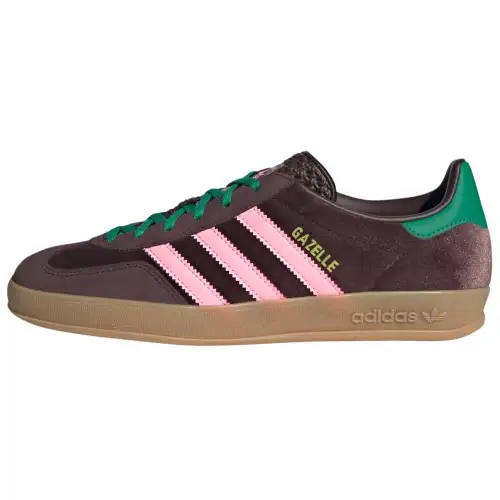 Gazelle Wmns Adidas Originals Indoor 'Dark Brown Pink Green Velvet' Women's