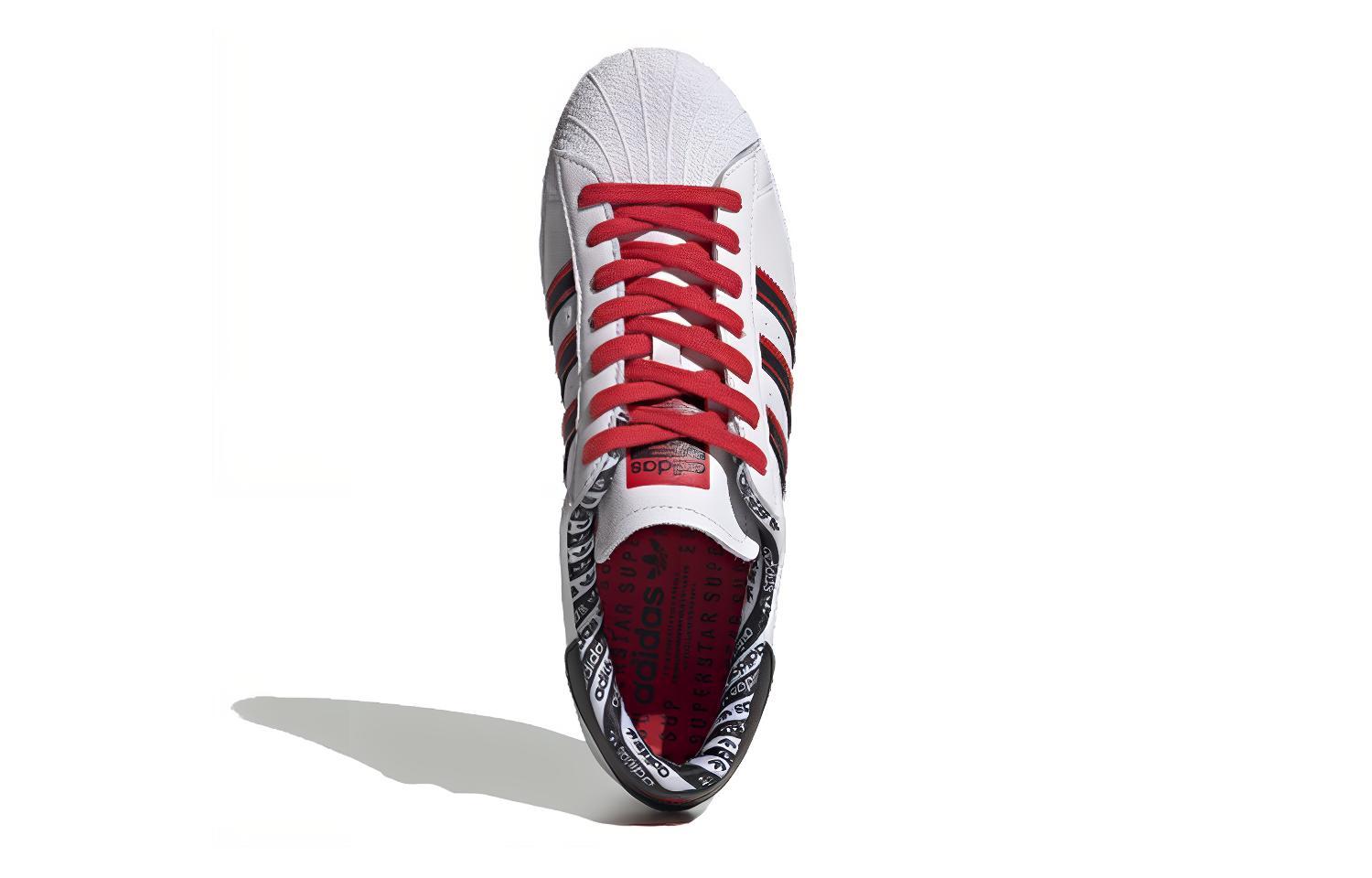 Кеды adidas originals SUPERSTAR (бело-черно-красные) — Белыйчёрныйкрасный — фото 5