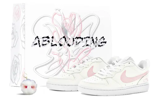 [Custom shoes] Nike Court Borough 2 Ablooding Pink Cat Katie Meow Meow Hand -painted Simple Anti -Skill Low Sneakers GS