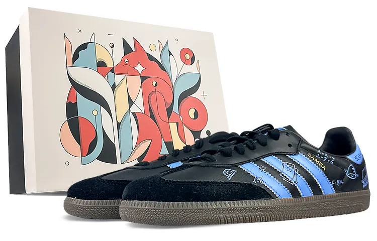 Adidas Originals Samba Slip Resistant Cushioning Abrasion Resistant Low top Skateboard Shoes Unisex Haze Blue