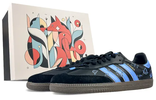 Adidas Originals Samba Slip Resistant Cushioning Abrasion Resistant Low top Skateboard Shoes Unisex Haze Blue