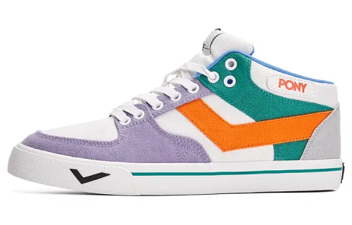 Pony Atop Low top Skateboard Shoes Unisex Gray Purple