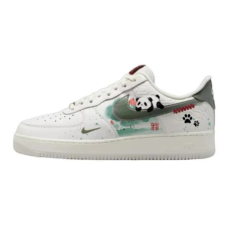 Nike Air Force 1 Slip Resistant Abrasion Resistant Low top Skateboard Shoes Unisex White Green