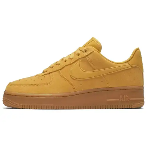 Nike Air Force 1 Slip Resistant Slip Resistant Cushioning Abrasion Resistant Low top Skateboard Shoes Women's Yellow