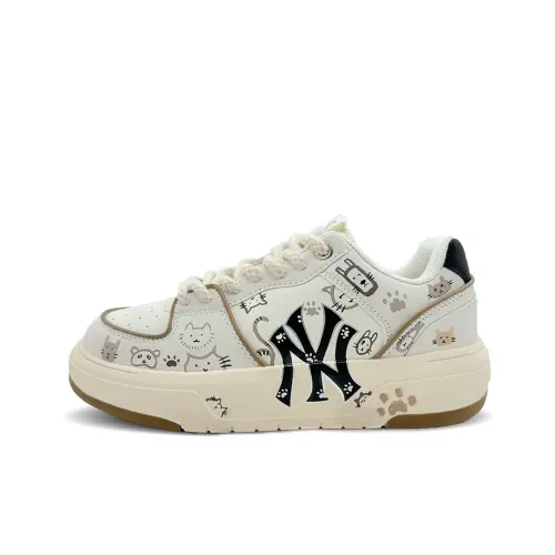 MLB Chunky Liner Cats Coffee Abrasion Resistant Height Increasing Low top Skateboard Shoes Unisex Beige Brown