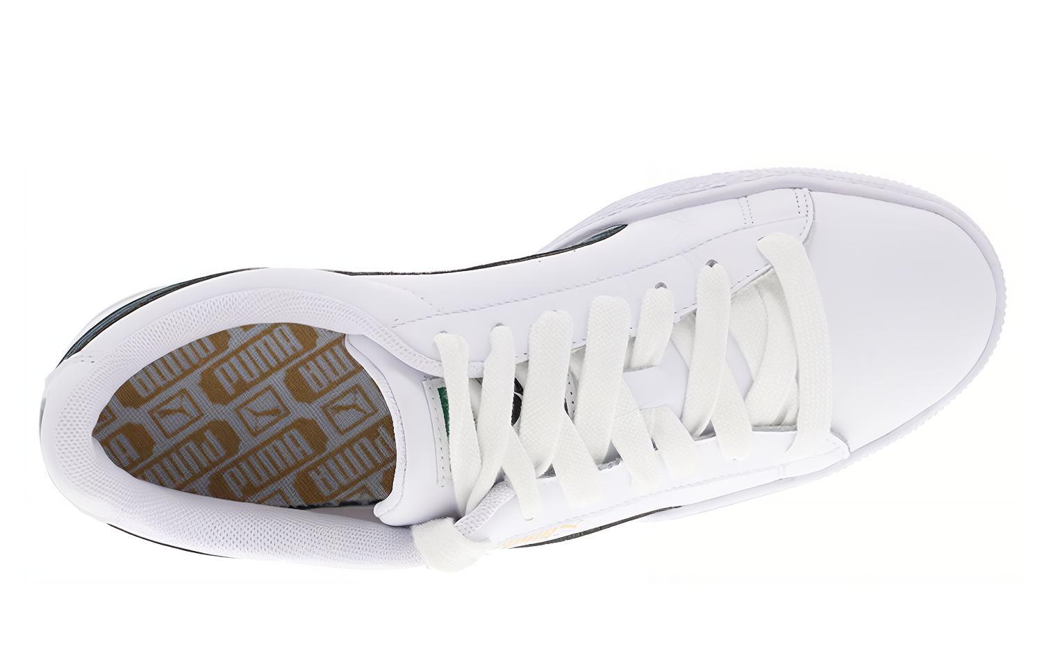 Мужские кеды PUMA Basket LFS (бело-зеленые) — Белыйзелёный — фото 4