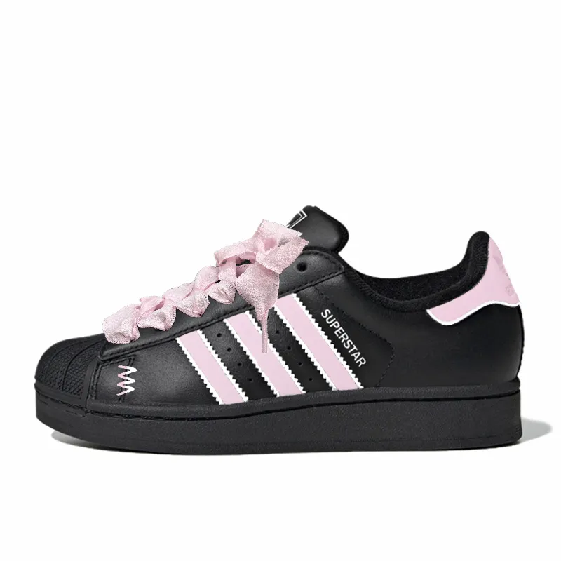 Adidas Originals SUPERSTAR Skate Shoes Women's Low-top Black Pink