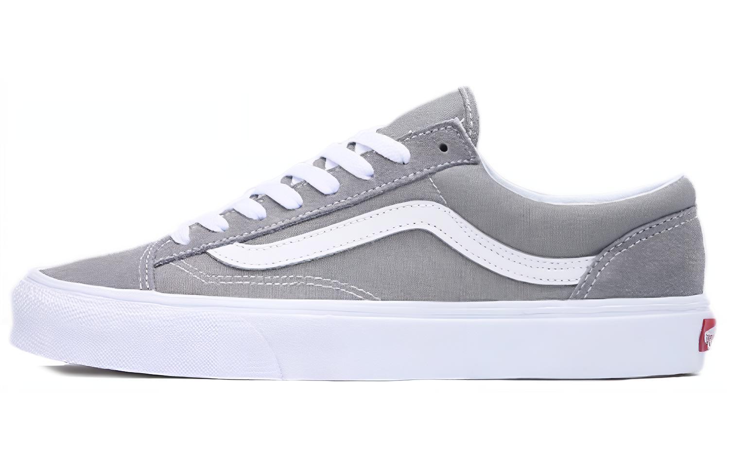 Vans Style 36 series low-top sneakers, same style for men and women, gray and white