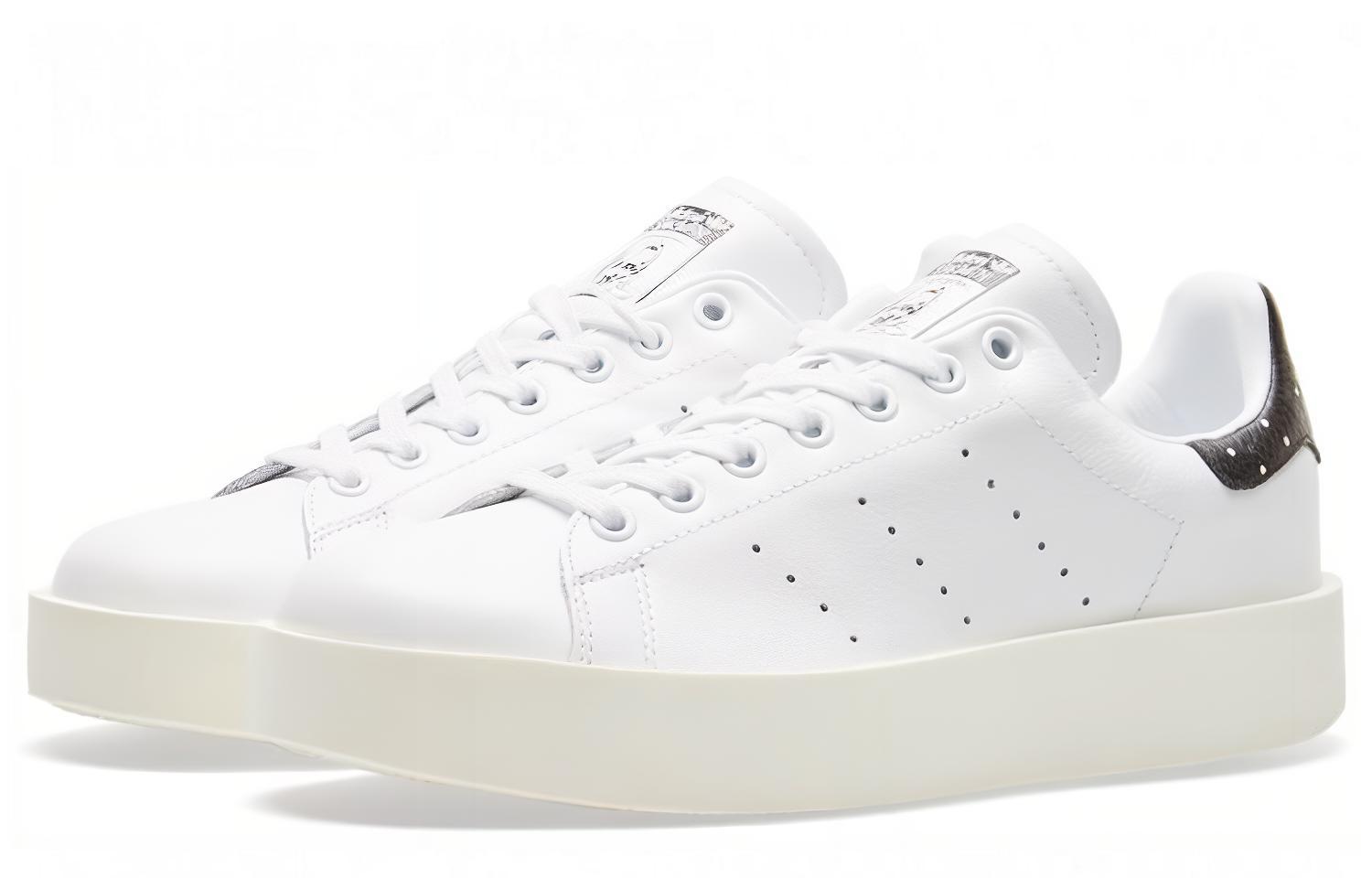 Женские кеды adidas Stan Smith Bold (черно-белые) — Чёрныйбелый — фото 3