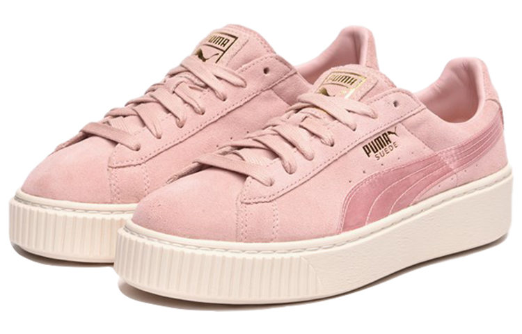 Женские кеды PUMA Suede Platform Satin (розовые) — фото 2
