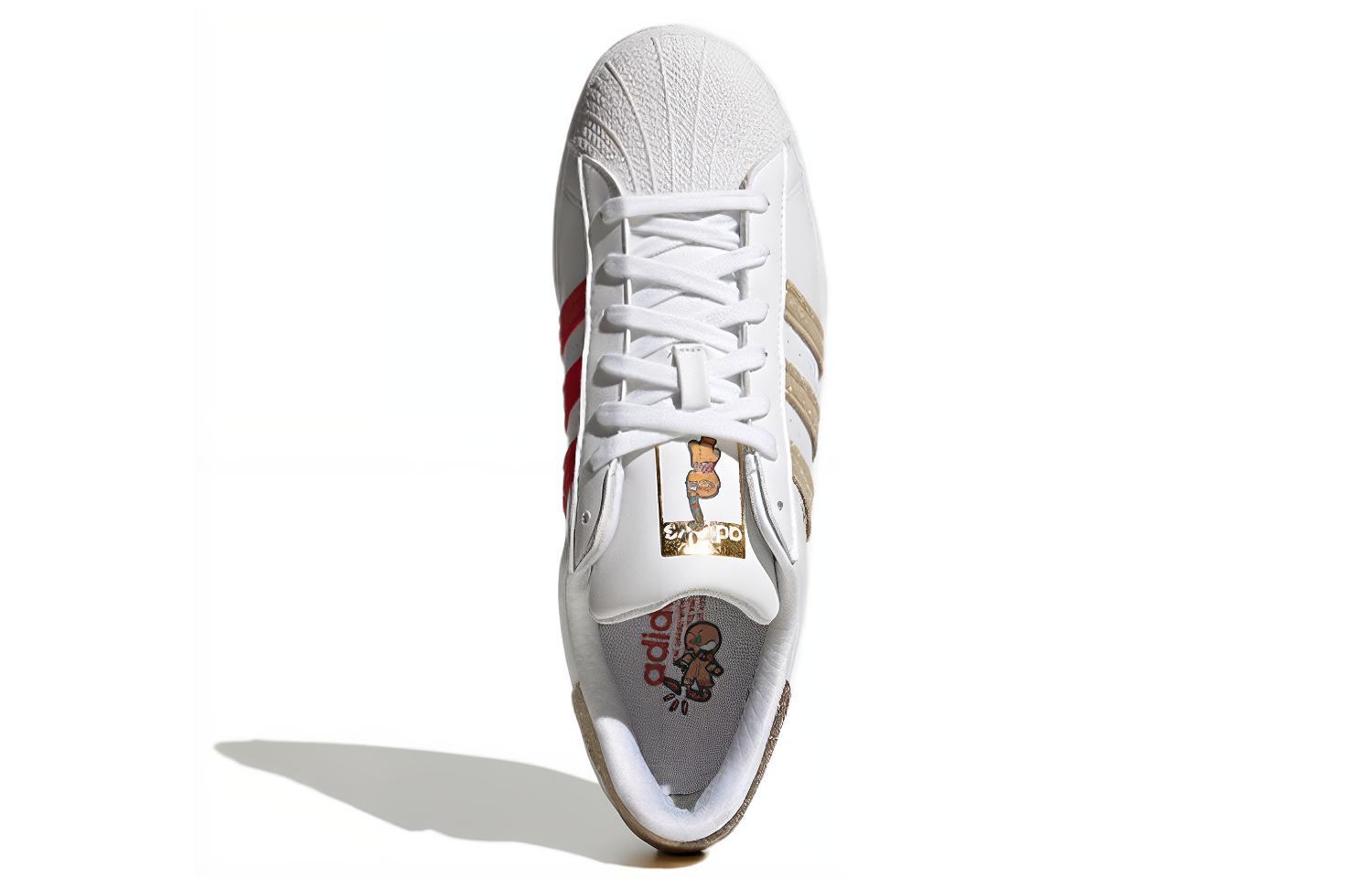 Кеды adidas originals SUPERSTAR (бело-красно-золотые) — фото 5