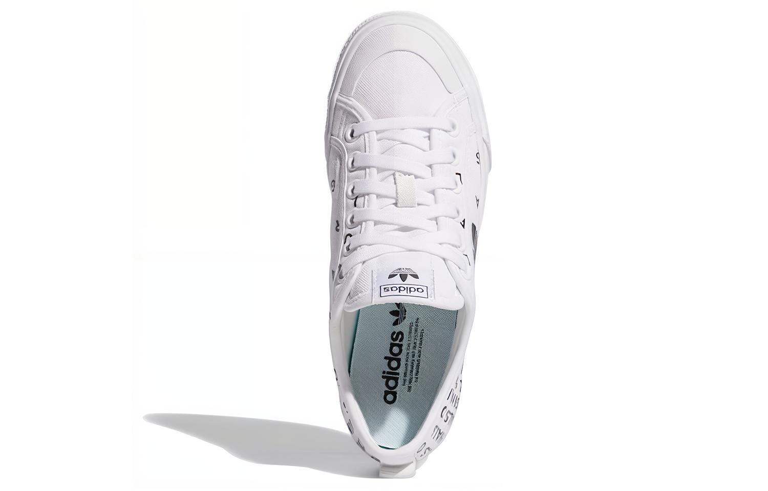Женские кеды adidas originals NIZZA Trefoil (бело-черная) — фото 4
