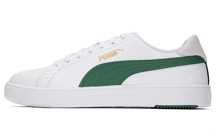 PUMA Serve Pro Lite Leather Sports Abrasion Resistant Breathable Low top Skateboard Shoes Unisex White Green
