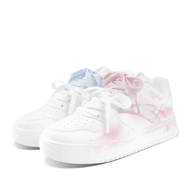 Anta Easy Low top Skateboard Shoes Unisex Blue Pink Mismatched