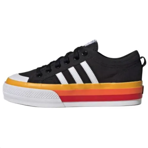 Adidas Originals Nizza Platform Comfortable Slip Resistant Abrasion Resistant Low top Skateboard Shoes Unisex Black