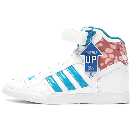 Adidas Originals Extaball Up Slip Resistant Abrasion Resistant High top Skateboard Shoes Women's White Blue