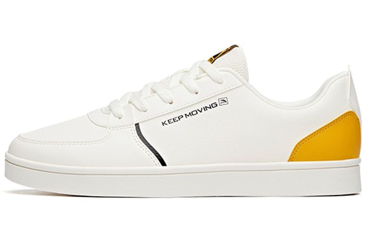 Anta Abrasion Resistant Slip Resistant Low top Skateboard Shoes Men's White Yellow