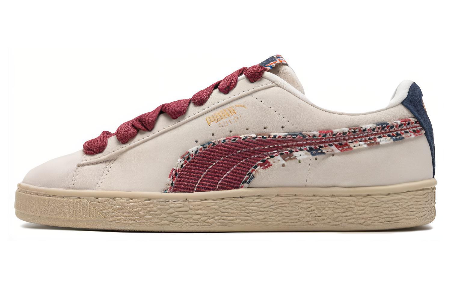 Кеды PUMA Suede Bz Fringe (бежево-бело-красные)