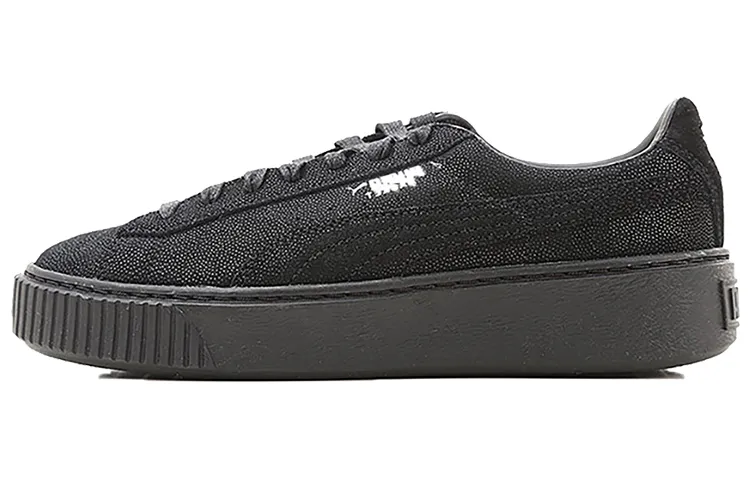 PUMA Basket Platform Casual Sneakers 'Black' Women's